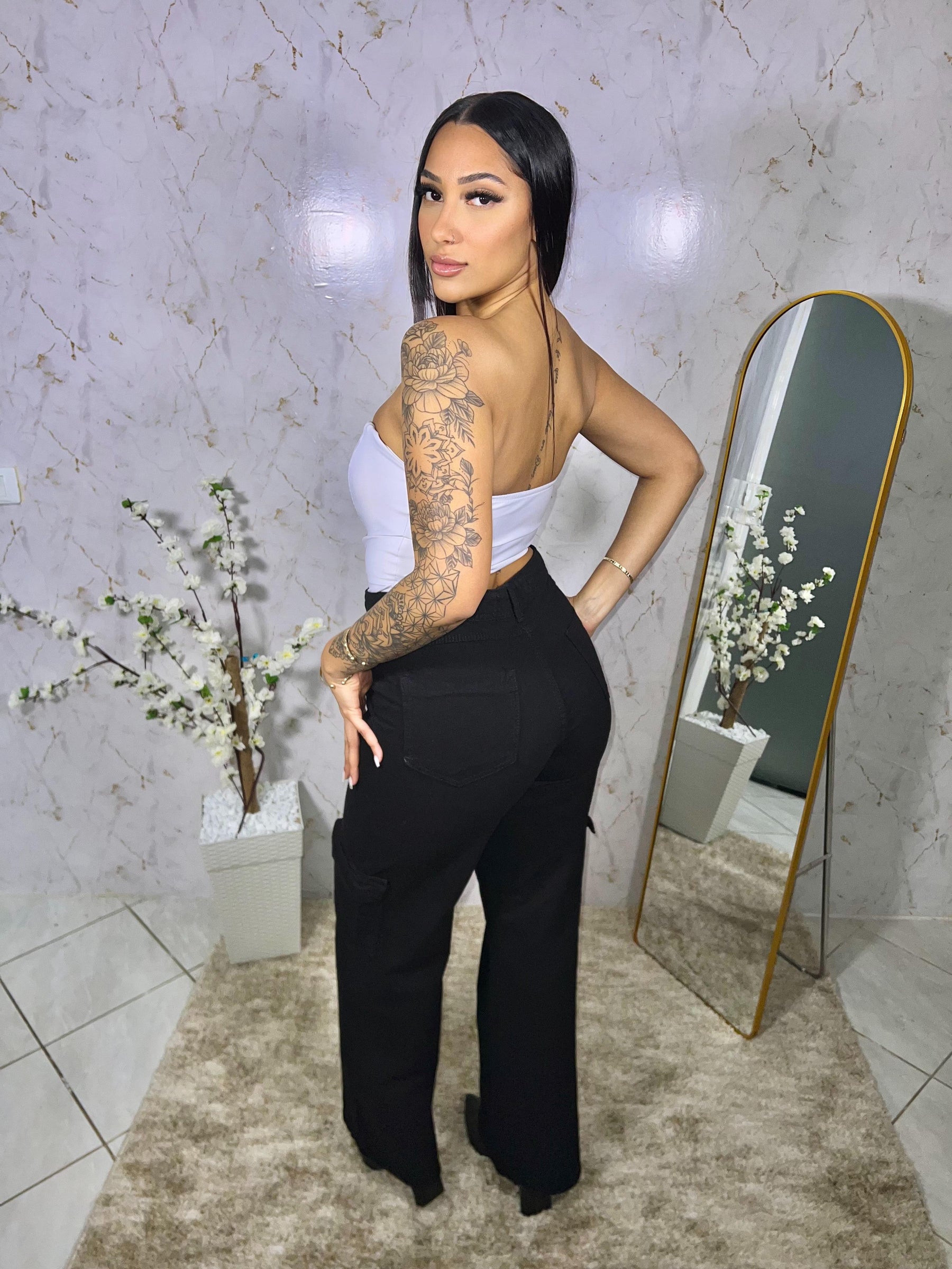 Calça Jeans Cargo Básico Feminina