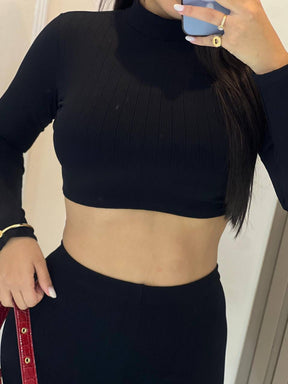 Conjunto Canelado Calça Skinny Feminino